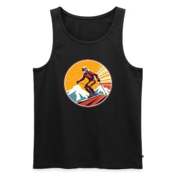 Snowboardung und Skifahren und dann Aprés-Ski - Männer Premium Bio Tank Top - Schwarz - Vorne - Michal (187cm)