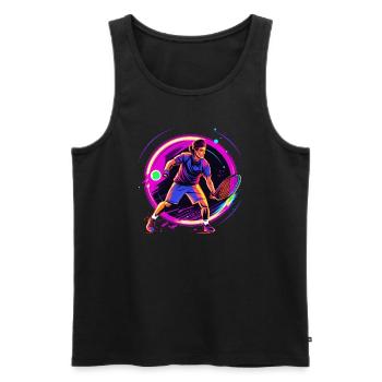 Tennis - Männer Premium Bio Tank Top - Schwarz - Vorne - Michal (187cm)