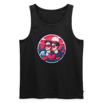 LGBT Gay Valentinstag Idee für Schwule - Männer Premium Bio Tank Top - Schwarz - Vorne - Michal (187cm)