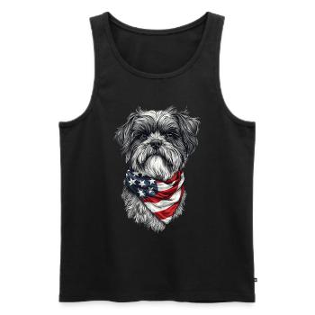 Lhasa Apso - Männer Premium Bio Tank Top - Schwarz - Vorne - AI Model Male 178 light (178cm)