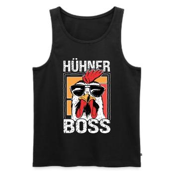 Hühner Boss cooler Hahn für Landwirt oder Bauer - Männer Premium Bio Tank Top - Schwarz - Vorne - Michal (187cm)
