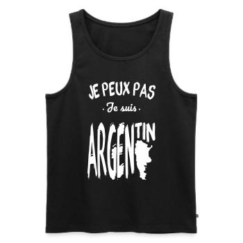 Je peux pas je suis Argentin - Débardeur bio Premium Homme - noir - Devant - Michal (187cm)
