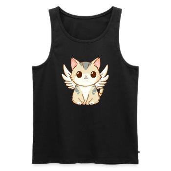 Cute kawaii angel cats print, cute - Men's Premium Organic Tank Top - black - Front - Michal (187cm)