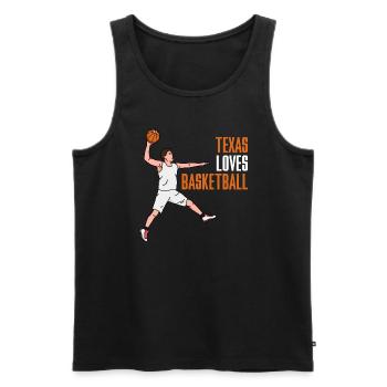 Texas Basketball Design für stolze texanische Fans - Männer Premium Bio Tank Top - Schwarz - Vorne - Michal (187cm)