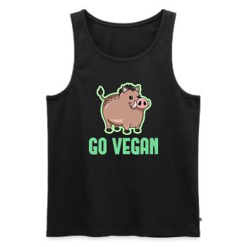 Wild boar design for proud vegans - Men's Premium Organic Tank Top - black - Front - Michal (187cm)