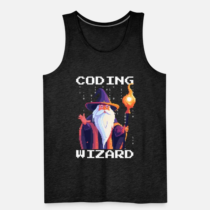 CODING WIZARD Coder Programmer Developer Humor Men's Premium Organic Tank Top