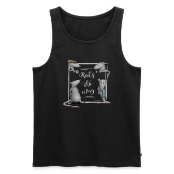 Rat's The Way Coffee House Style Rat Wordplay - Men's Premium Organic Tank Top - black - Front - Michal (187cm)