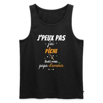 Family Fishing - Men's Premium Organic Tank Top - black - Front - Michal (187cm)