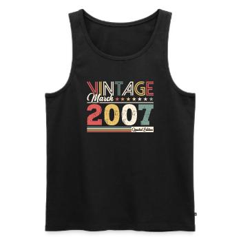 18. Geburtstag Geschenk Mann Vintage März 2007 - Männer Premium Bio Tank Top - Schwarz - Vorne - Michal (187cm)