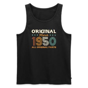 75ème anniversaire cadeau mari Original mars 1950 - Débardeur bio Premium Homme - noir - Devant - Michal (187cm)