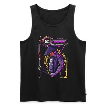 Cyberpunk Streetwear Japan Futuristisch - Männer Premium Bio Tank Top - Schwarz - Vorne - AI Model Male 178 light (178cm)