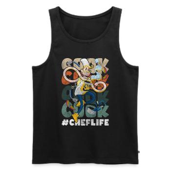 Chef Chef Art Culinaire Goût - Débardeur bio Premium Homme - noir - Devant - Michal (187cm)