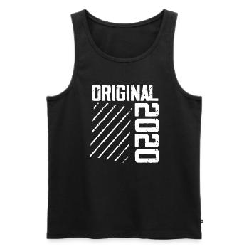 Original 2020 4e Anniversaire Cadeau Retro - Débardeur bio Premium Homme - noir - Devant - Michal (187cm)