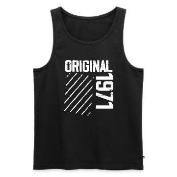 Original 1971 53rd Birthday Retro Gift - Men's Premium Organic Tank Top - black - Front - AI Model Male 178 light (178cm)