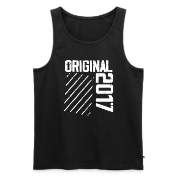Original 2017 7th Anniversary Retro Gift - Men's Premium Organic Tank Top - black - Front - Michal (187cm)