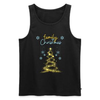 family christmas - Débardeur bio Premium Homme - noir - Devant - AI Model Male 178 light (178cm)
