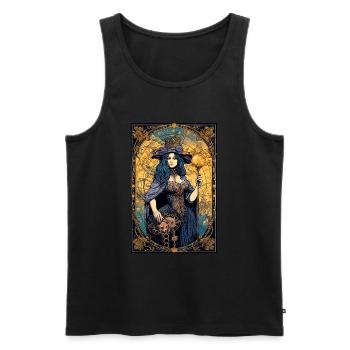 Tarot Witch - Men's Premium Organic Tank Top - black - Front - AI Model Male 178 light (178cm)