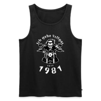 44th birthday I've been going full throttle since 1981 - Men's Premium Organic Tank Top - black - Front - Michal (187cm)