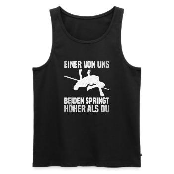 High jump - one of us jumps higher than you - Men's Premium Organic Tank Top - black - Front - AI Model Male 178 light (178cm)