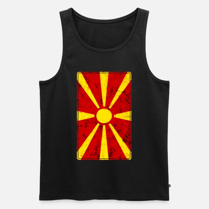 Mazedonien - Männer Premium Bio Tank Top - Schwarz
