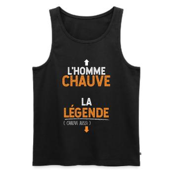 Chauve la légende humour drole collègue chauve - Débardeur bio Premium Homme - noir - Devant - Michal (187cm)