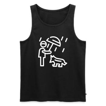 Save dogs Save Dog Owner Graphic - Men's Premium Organic Tank Top - black - Front - Michal (187cm)