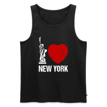 J’adore New York Heart NYC - Débardeur bio Premium Homme - noir - Devant - Michal (187cm)