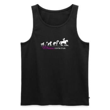 Évolution du rêve du cheval - Débardeur bio Premium Homme - noir - Devant - AI Model Male 178 light (178cm)