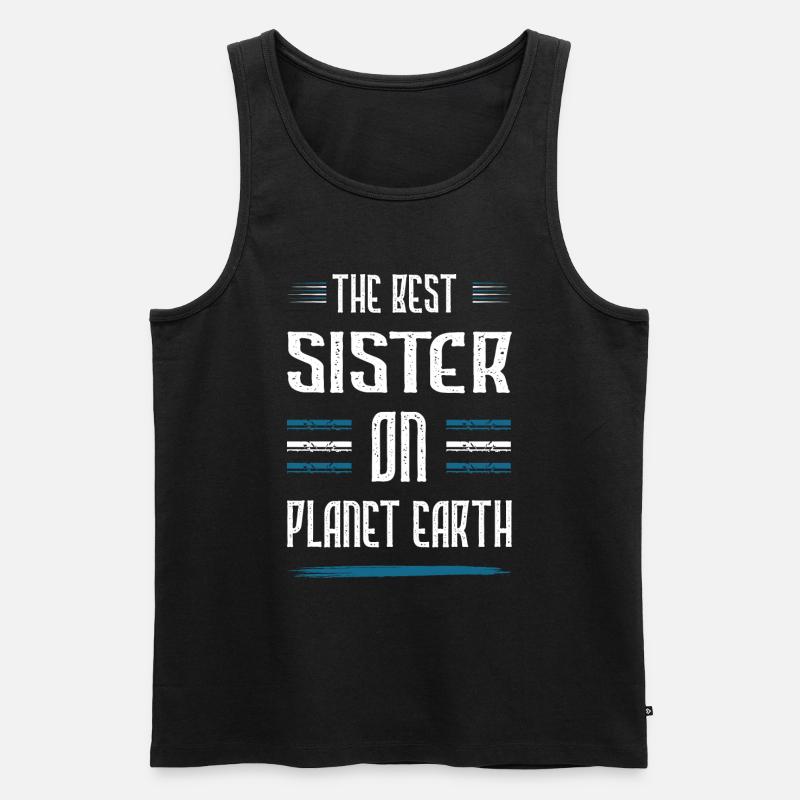 Beste Schwester Spruch - Männer Premium Bio Tank Top - Schwarz