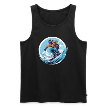 Snowboarding or skiing and then après ski - Men's Premium Organic Tank Top - black - Front - AI Model Male 178 light (178cm)
