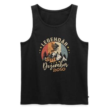 Legendär seit Dezember 2010 limitierte Auflage - Männer Premium Bio Tank Top - Schwarz - Vorne - Michal (187cm)