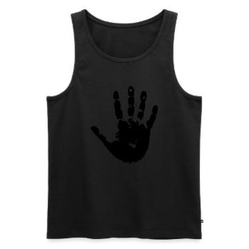 handprint hand print sign - Männer Premium Bio Tank Top - Schwarz - Vorne - Michal (187cm)