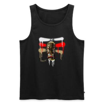 SPRAY A TIKI iii-a01rb-07 - Männer Premium Bio Tank Top - Schwarz - Vorne - AI Model Male 178 light (178cm)