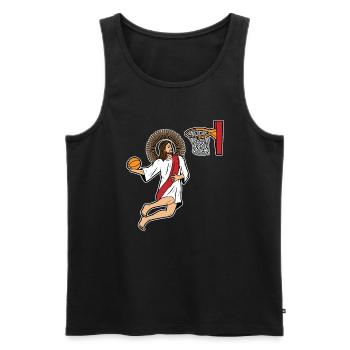 Jesus christ basket ball basket ball sport - Débardeur bio Premium Homme - noir - Devant - Michal (187cm)