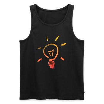 Glühbirne Vintage Lampe am Leuchten - Männer Premium Bio Tank Top - Schwarz - Vorne - AI Model Male 178 light (178cm)