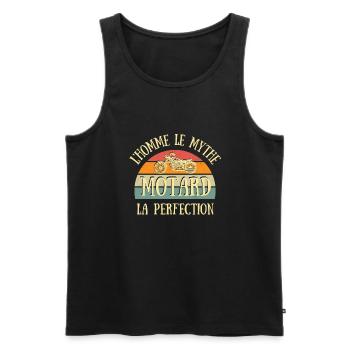 motard homme mythe perfection humour moto cadeau - Débardeur bio Premium Homme - noir - Devant - Michal (187cm)