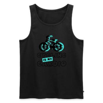 Cycling as Cardio Mobility Funny Saying Bicycle - Men's Premium Organic Tank Top - black - Front - Michal (187cm)