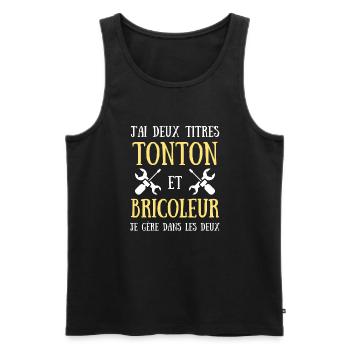 tonton bricoleur humour bricolage homme cadeau - Débardeur bio Premium Homme - noir - Devant - Michal (187cm)