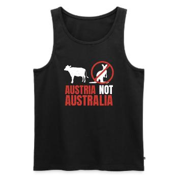 Austria Not Australia Kangaroos Funny Pun - Männer Premium Bio Tank Top - Schwarz - Vorne - AI Model Male 178 light (178cm)