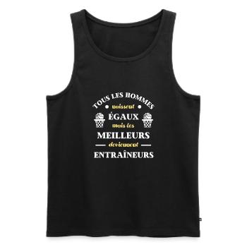 coach basket humour entraineur basketball homme - Débardeur bio Premium Homme - noir - Devant - Michal (187cm)