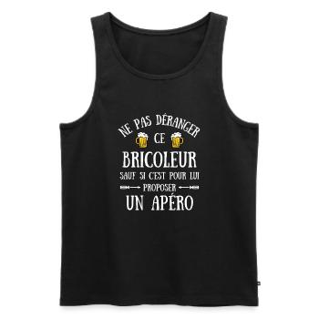 bricoleur apéro humour bricolage homme idée cadeau - Débardeur bio Premium Homme - noir - Devant - Michal (187cm)