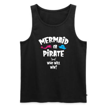 Mermaid or Pirate Who Will Win - Männer Premium Bio Tank Top - Schwarz - Vorne - AI Model Male 178 light (178cm)