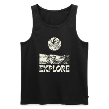 Black And White Hand Drawn Cosmic - Männer Premium Bio Tank Top - Schwarz - Vorne - AI Model Male 178 light (178cm)