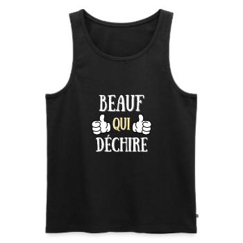 Beauf Qui Déchire Homme Humour Beau Frère Cadeau - Débardeur bio Premium Homme - noir - Devant - Michal (187cm)
