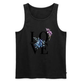 Blumen, Liebe, Love Design - Männer Premium Bio Tank Top - Schwarz - Vorne - AI Model Male 178 light (178cm)