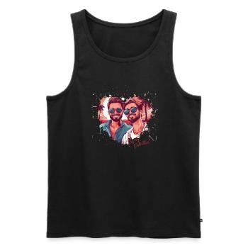 LGBT Gay Valentinstag Idee für Schwule - Männer Premium Bio Tank Top - Schwarz - Vorne - Michal (187cm)