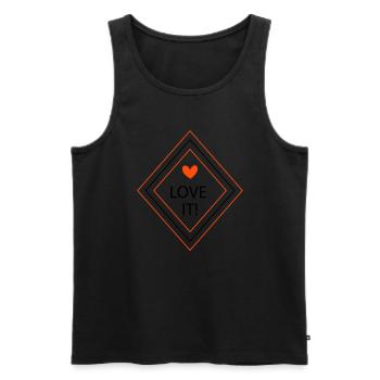 J’adore! - Diamant et cœur en 2 couleurs - Débardeur bio Premium Homme - noir - Devant - AI Model Male 178 light (178cm)