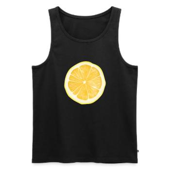 Lemon - Men's Premium Organic Tank Top - black - Front - AI Model Male 178 light (178cm)