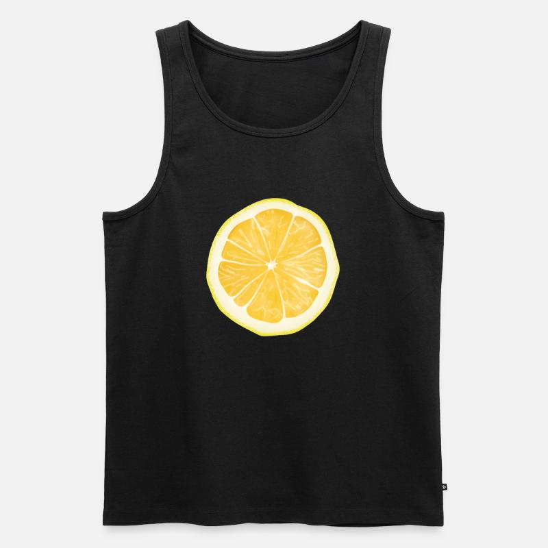 Lemon - Männer Premium Bio Tank Top - Schwarz