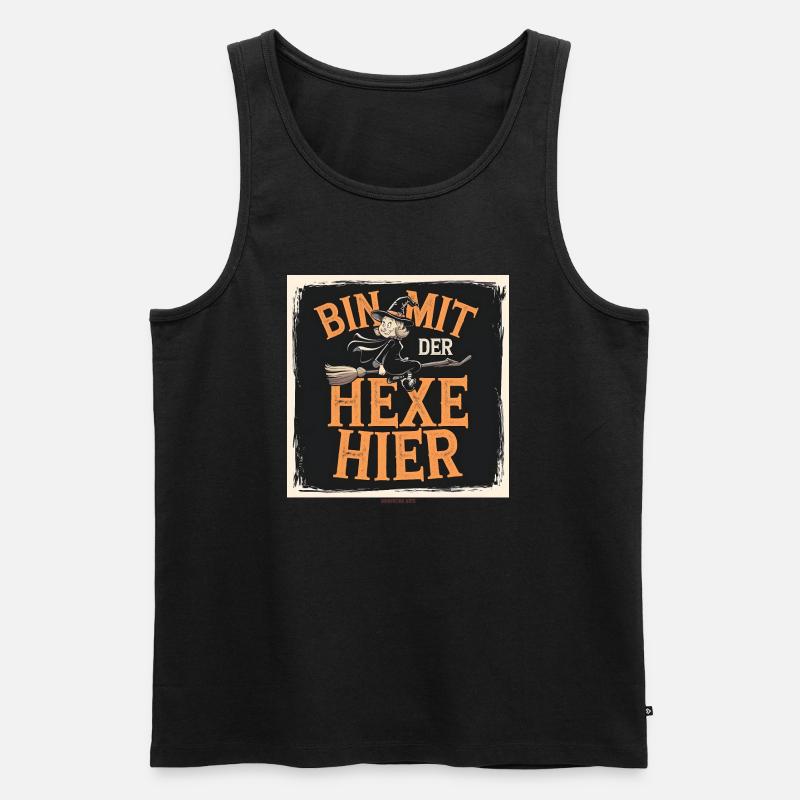 Bin mit der hexe hier - Männer Premium Bio Tank Top - Schwarz